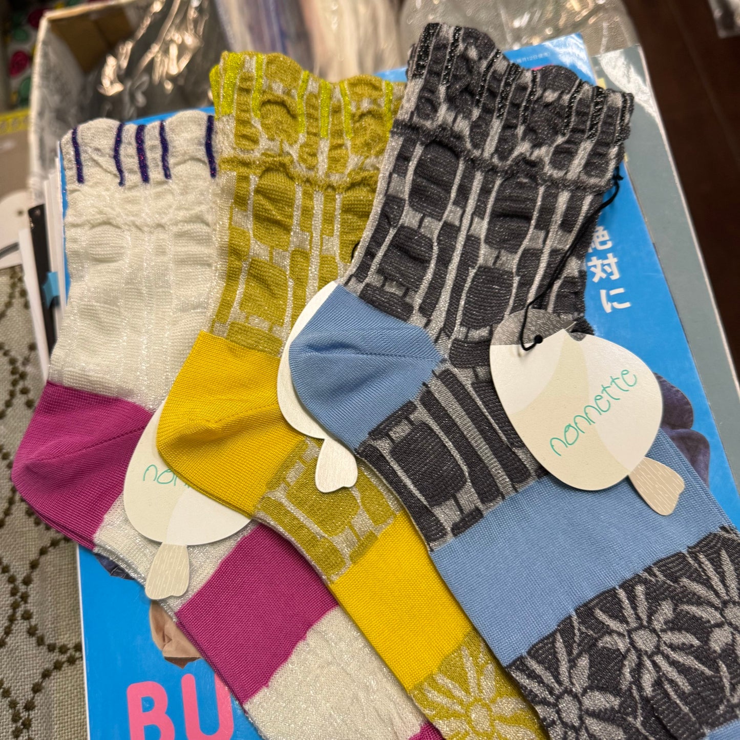 Nonnette Floral Socks, 3 Colors, made in Japan