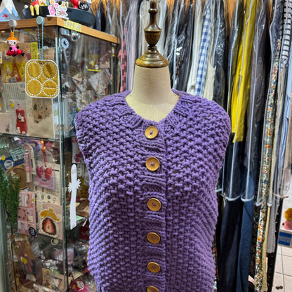 Ichi ANTIQUITES Purple Hand Knit Vest Top, made in Peru