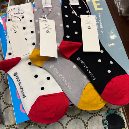 Pont de Chalons Polka Socks, 3 Colors, made in Japan