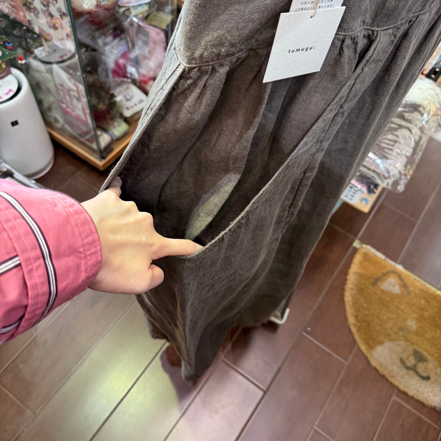Tumugu Mocha 2Way Linen Dress, made in Japan