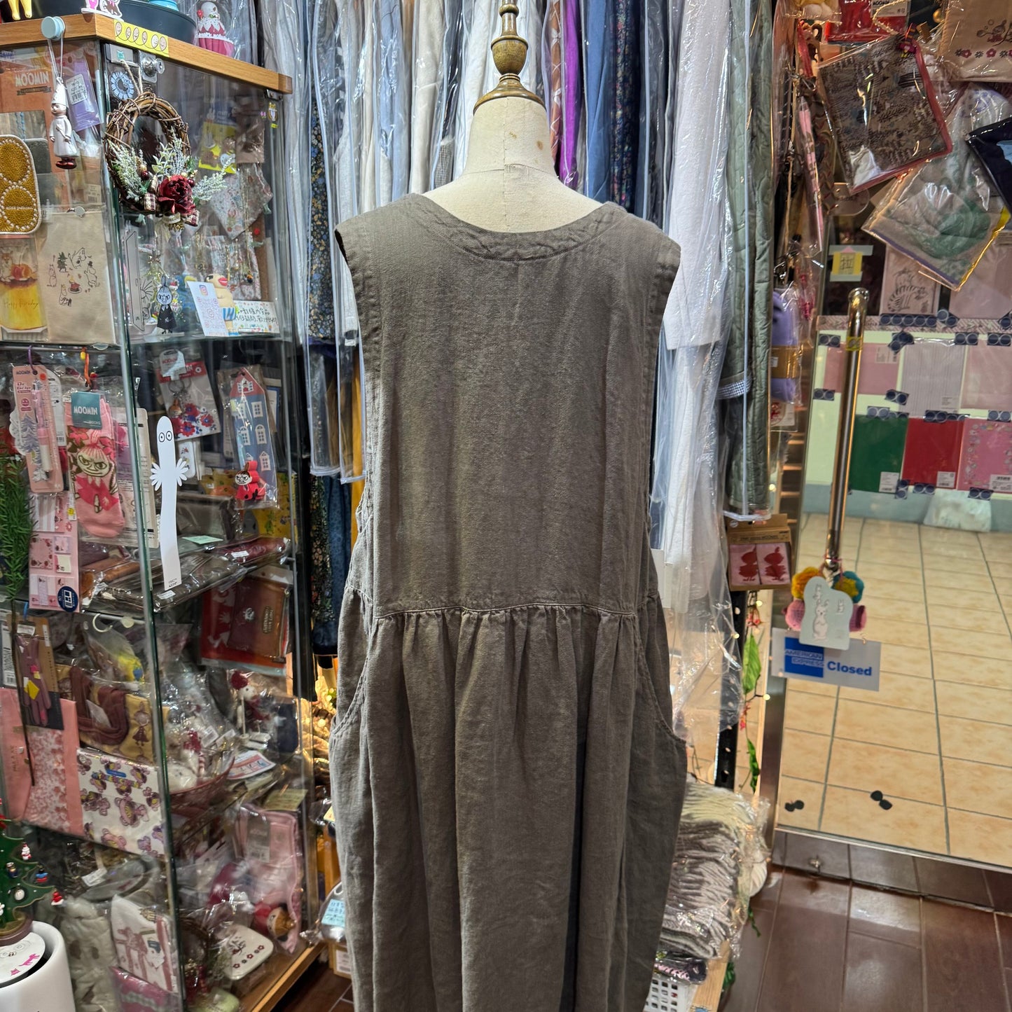 Tumugu Mocha 2Way Linen Dress, made in Japan