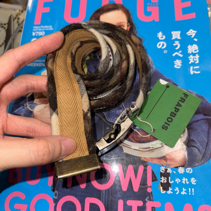 Sale- Frapbois Wool Brown Belt, made in Japan
