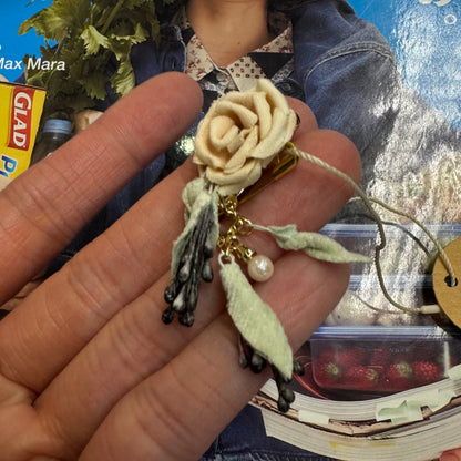 Sale- Haupia Floral Brooch, made in Japan