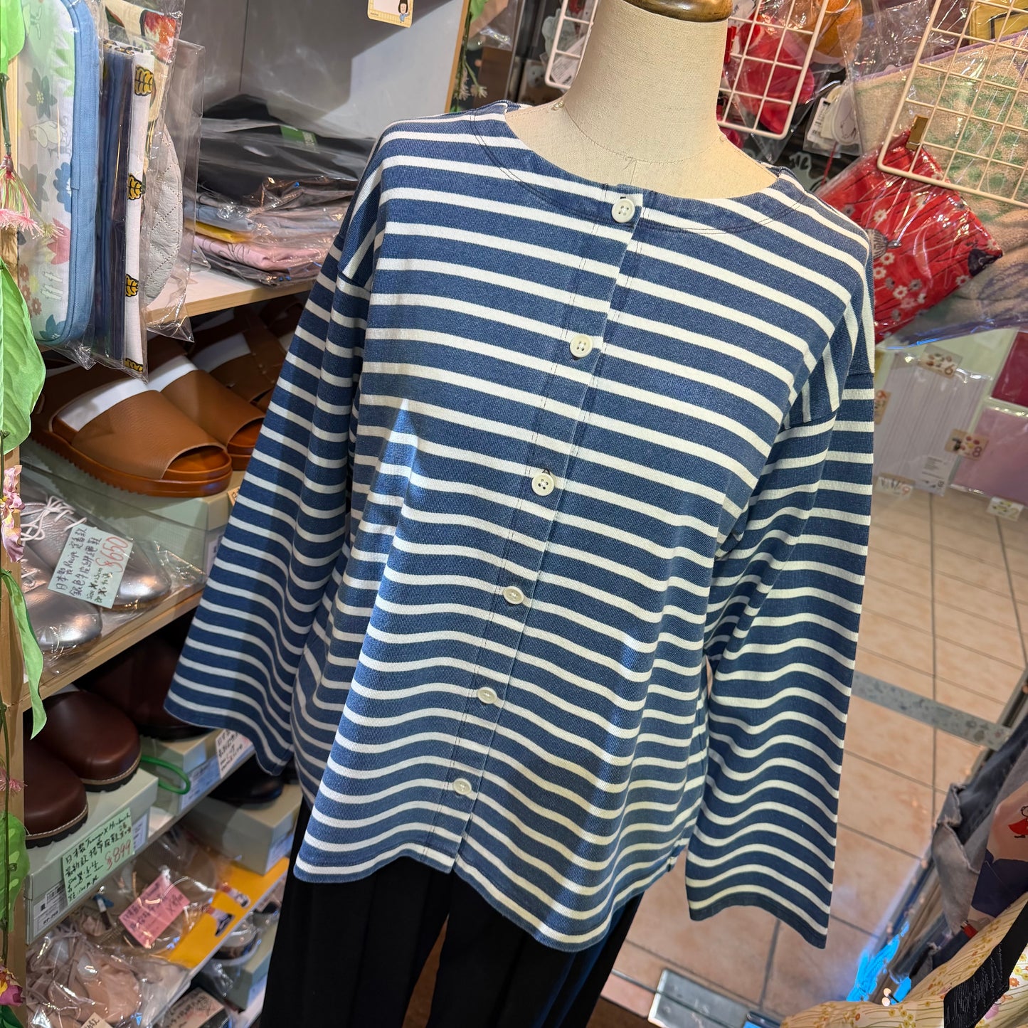 Ichi Antiquites Indigo Striped 2WAY Jacket, Top, made in Japan