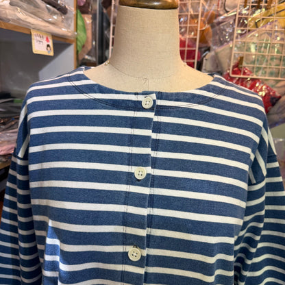 Ichi Antiquites Indigo Striped 2WAY Jacket, Top, made in Japan