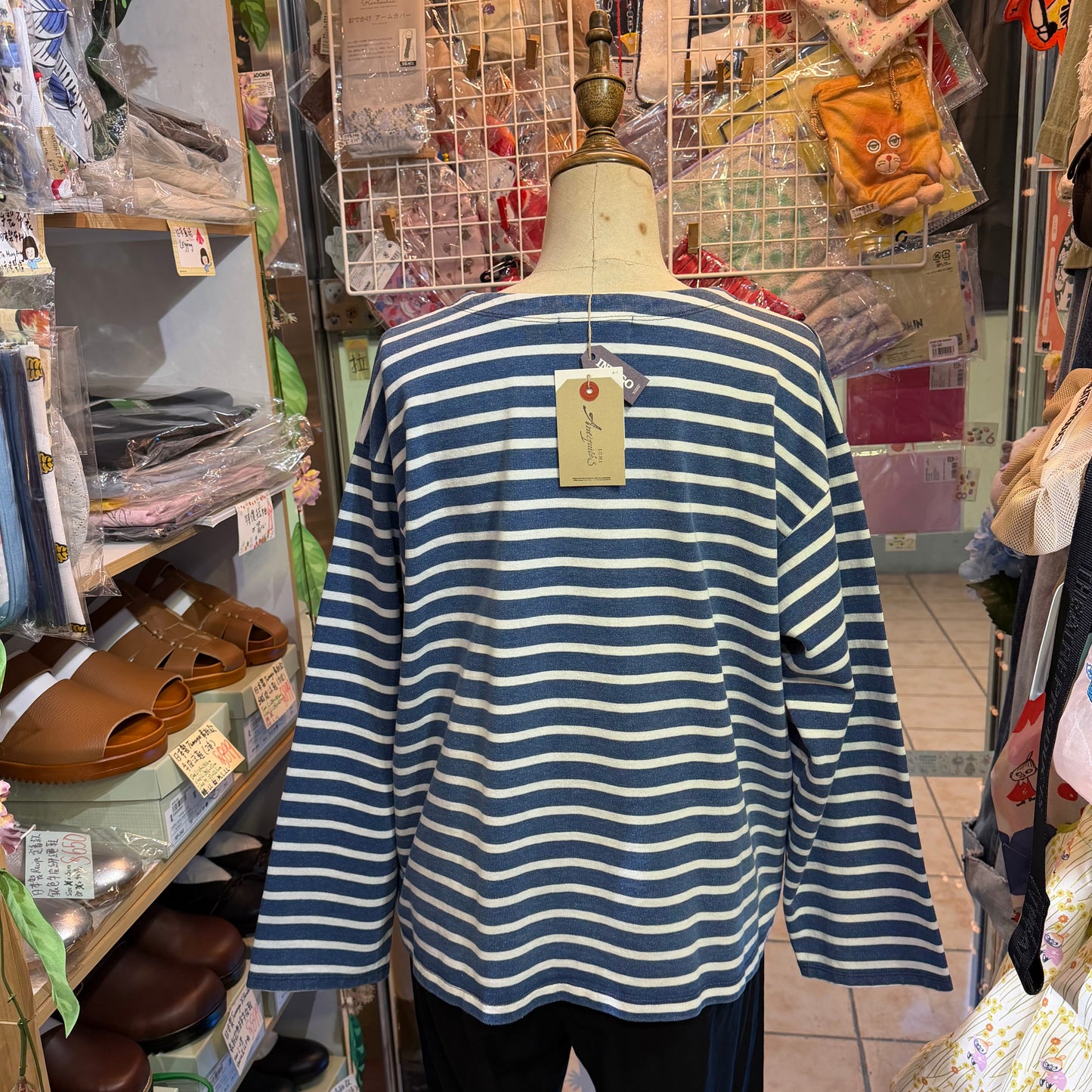 Ichi Antiquites Indigo Striped 2WAY Jacket, Top, made in Japan