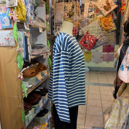 Ichi Antiquites Indigo Striped 2WAY Jacket, Top, made in Japan