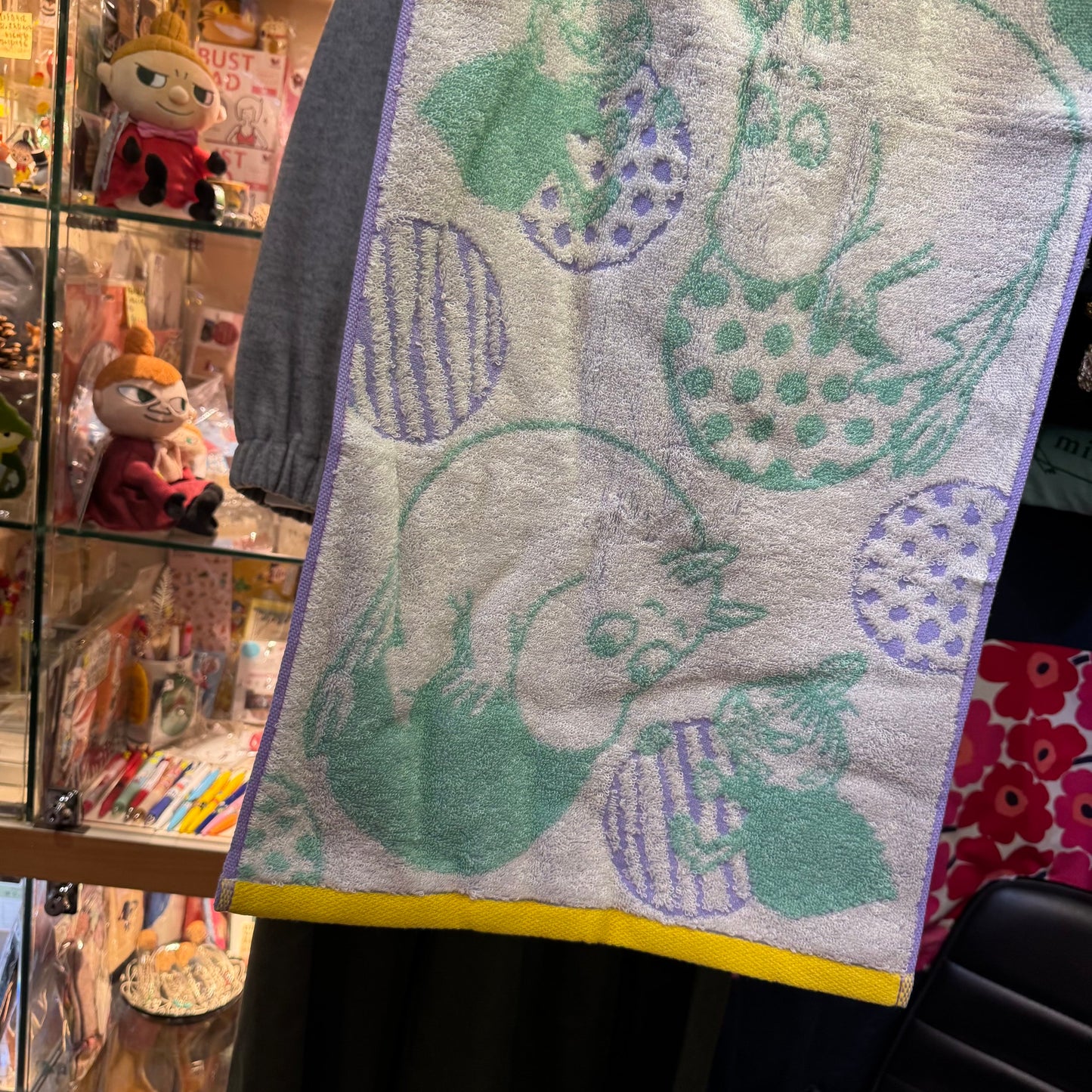 Moomin and Little My Light Green Face Towel, made in Vietnam