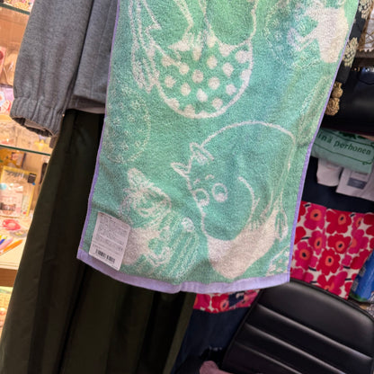 Moomin and Little My Light Green Face Towel, made in Vietnam