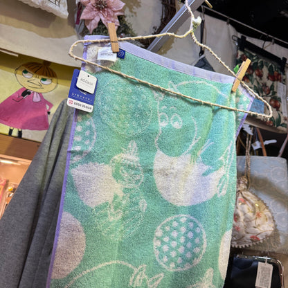 Moomin and Little My Light Green Face Towel, made in Vietnam