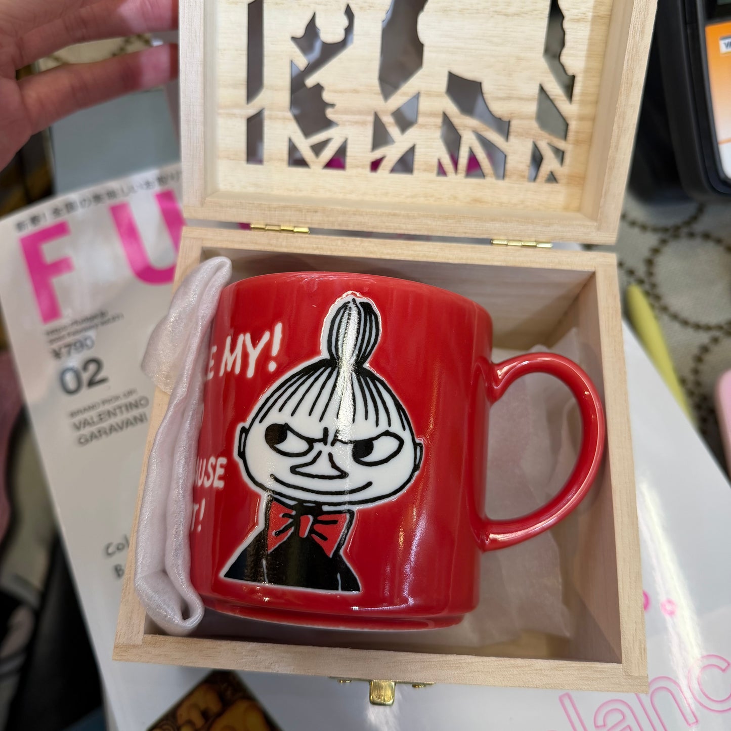 Little My Red Mug with Wood Box, made in Japan