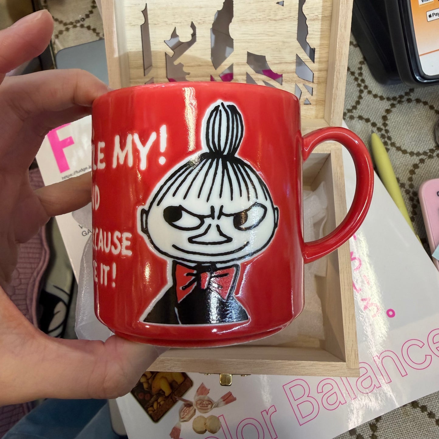 Little My Red Mug with Wood Box, made in Japan