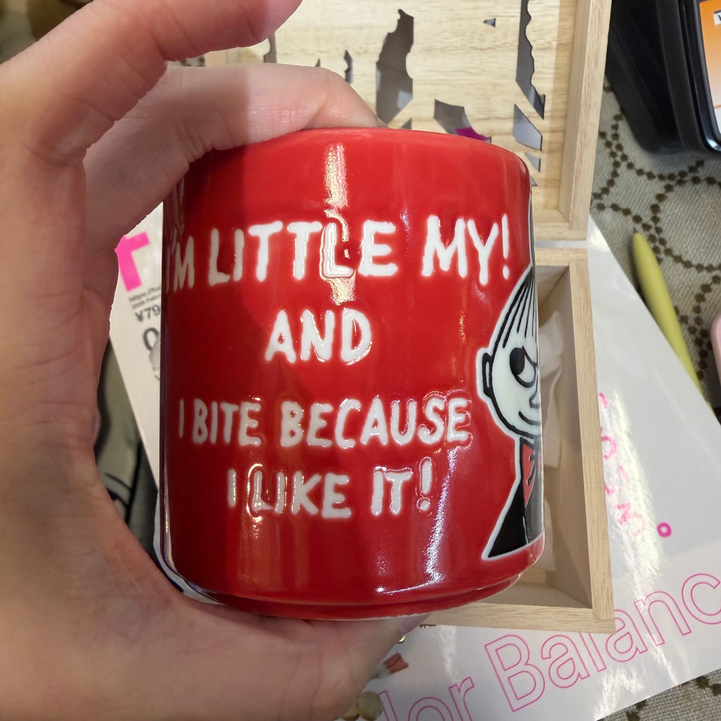 Little My Red Mug with Wood Box, made in Japan