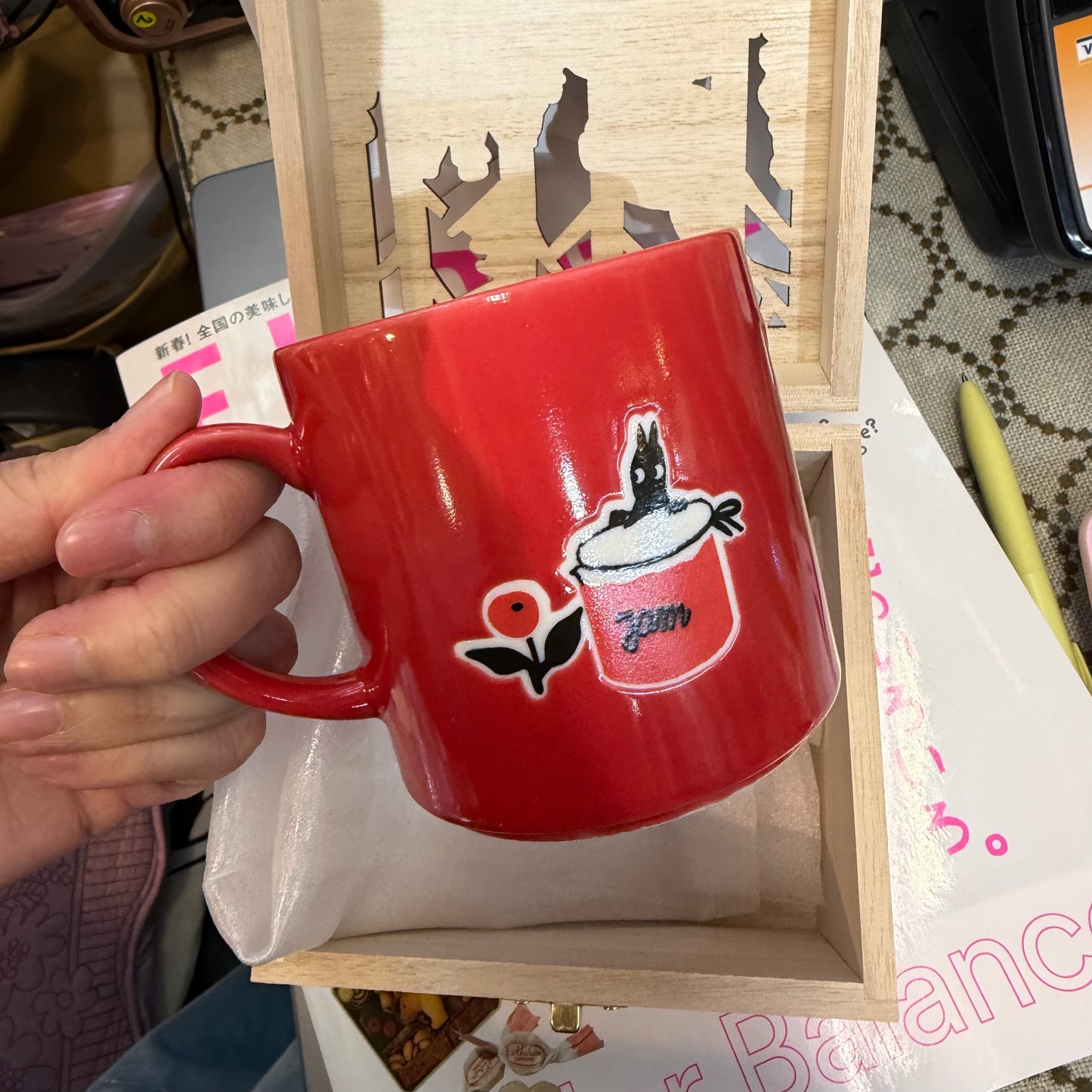 Little My Red Mug with Wood Box, made in Japan