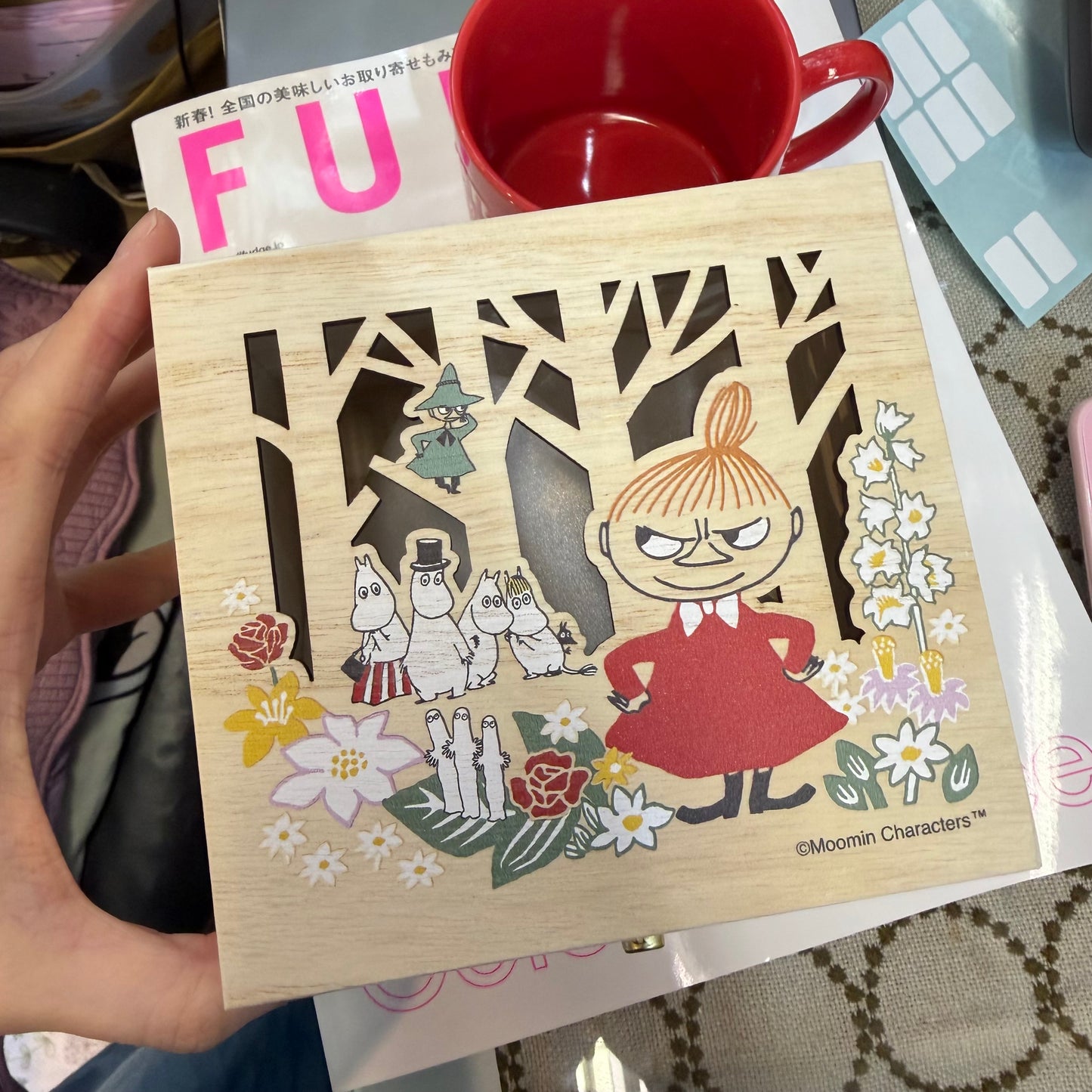 Little My Red Mug with Wood Box, made in Japan