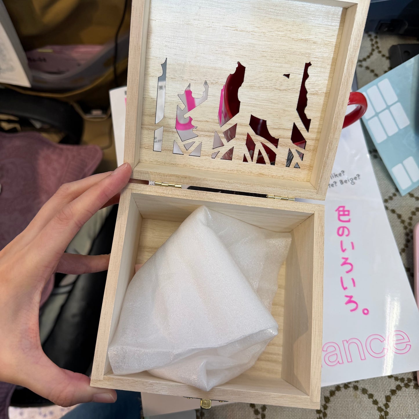 Little My Red Mug with Wood Box, made in Japan