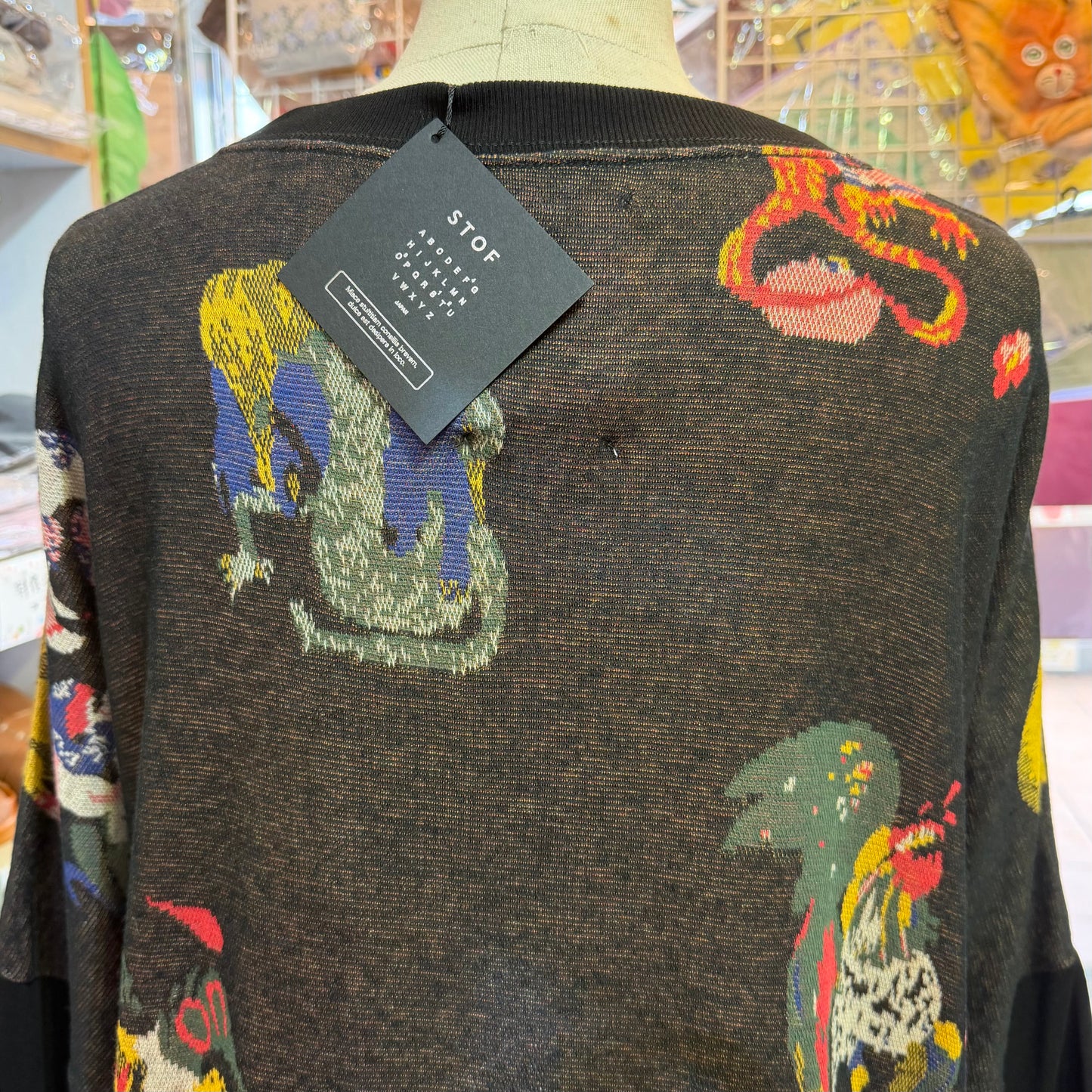 Stof Pedestrian Black Long T-shirt, made in Japan
