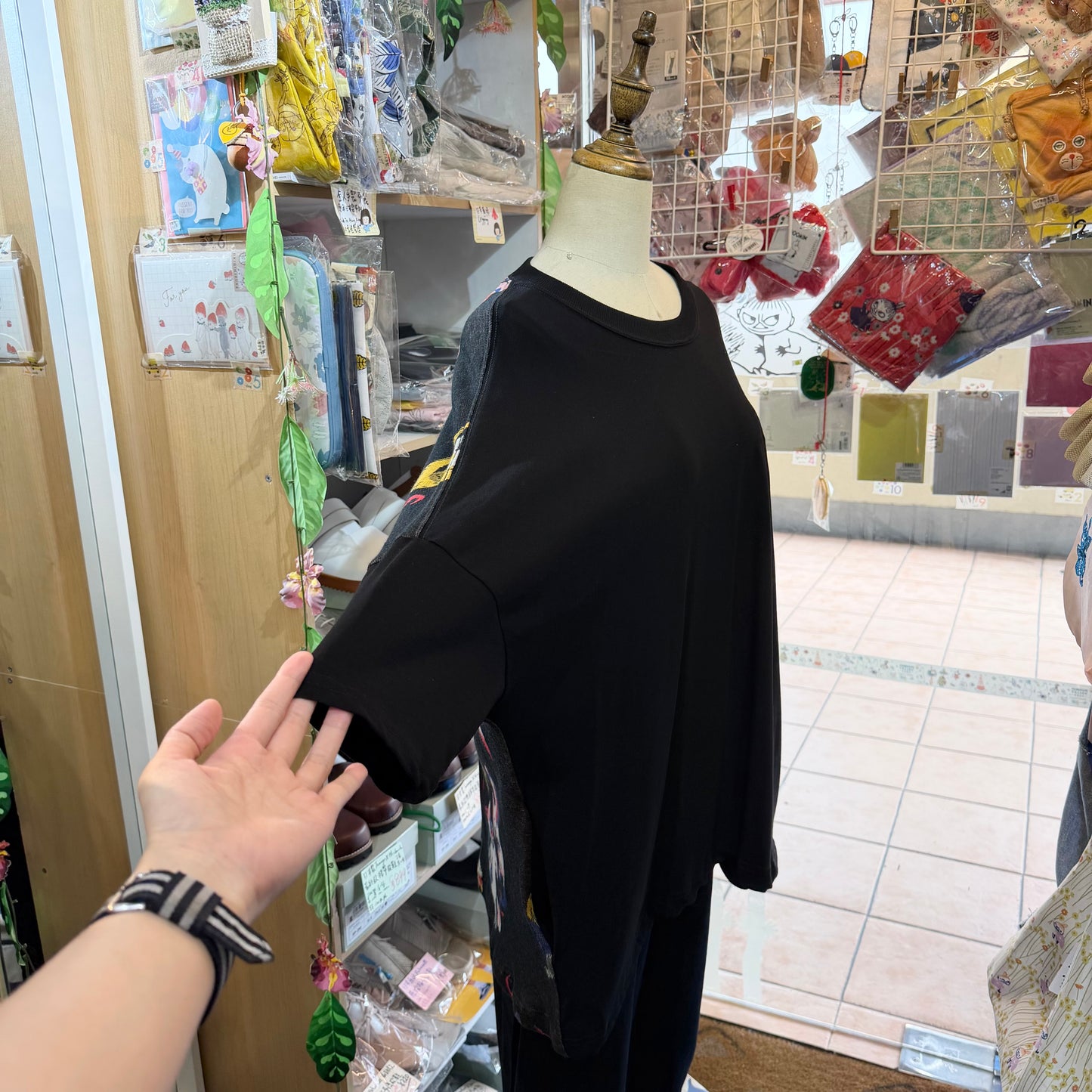 Stof Pedestrian Black Long T-shirt, made in Japan