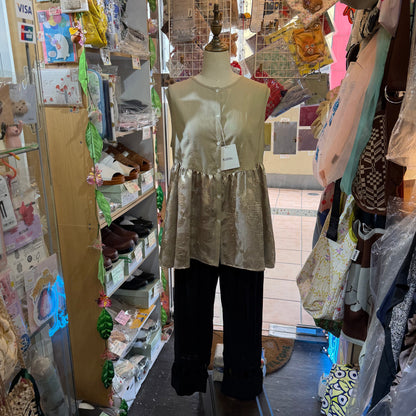 Kittle Beige Vest Top, made in Korea