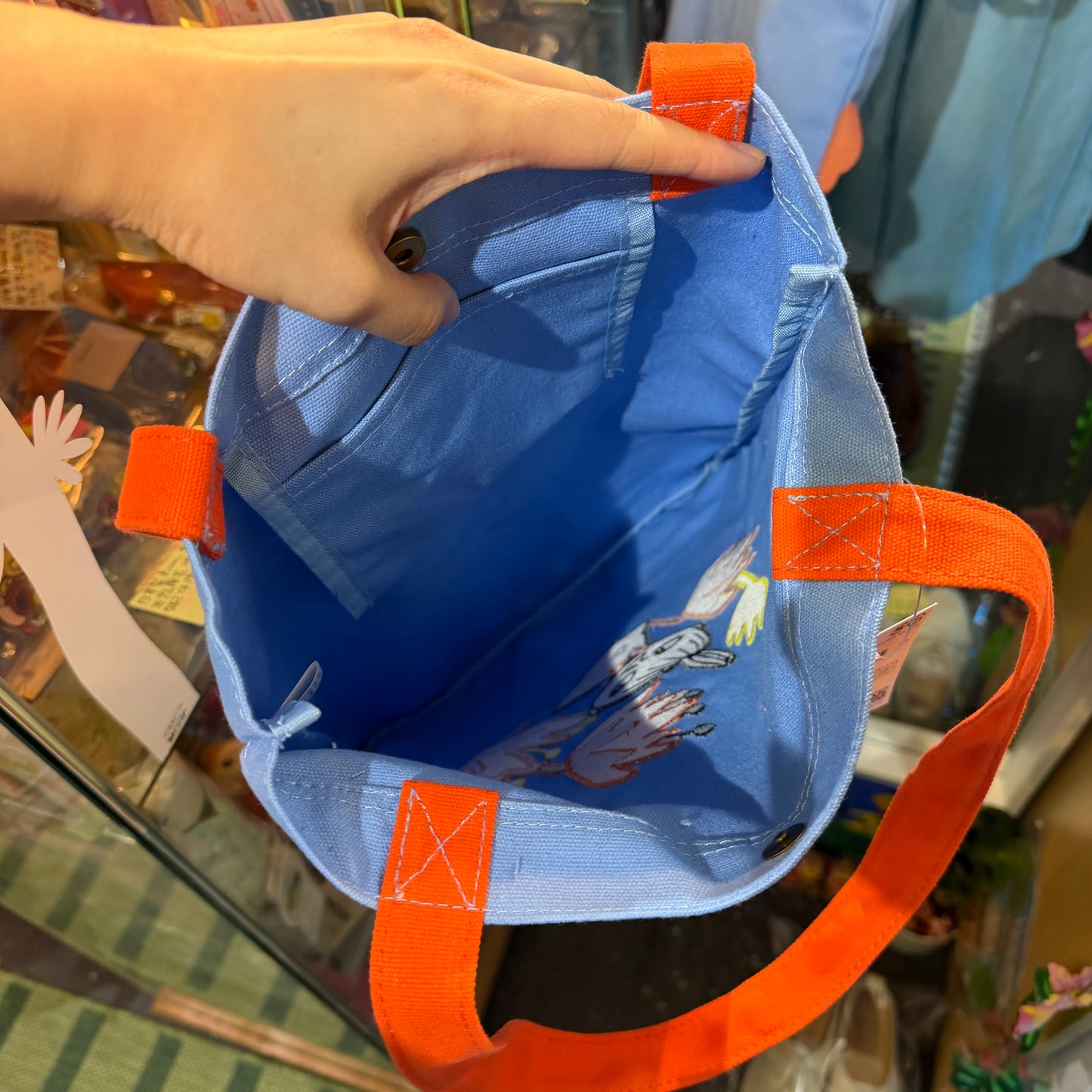 Little My Blue Embroidered Tote Bag