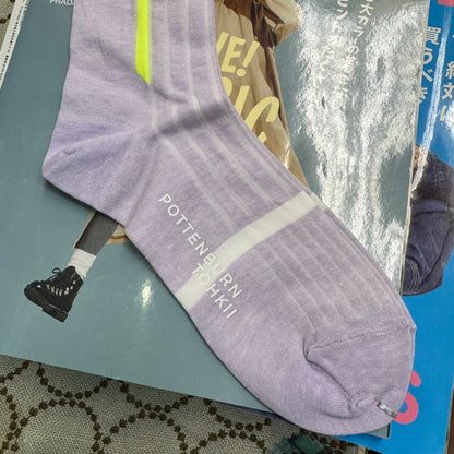 POTTENBURN TOHKII Lavender Stripe Socks, made in Japan