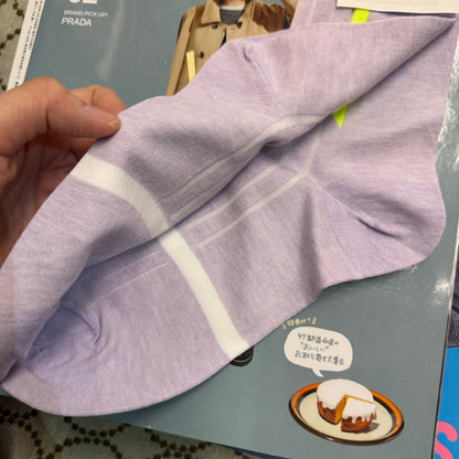 POTTENBURN TOHKII Lavender Stripe Socks, made in Japan
