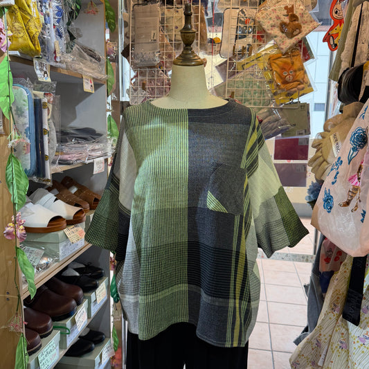 TANABANA Green Patchwork Blouse, made in India