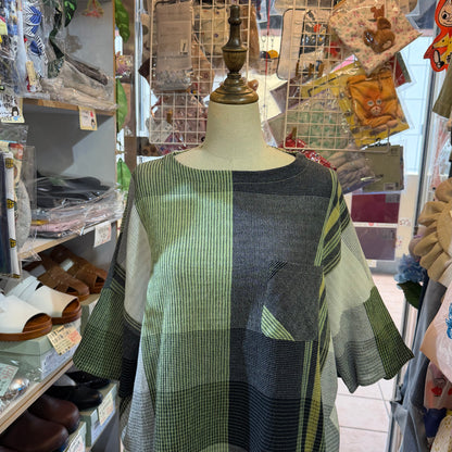 TANABANA Green Patchwork Blouse, made in India