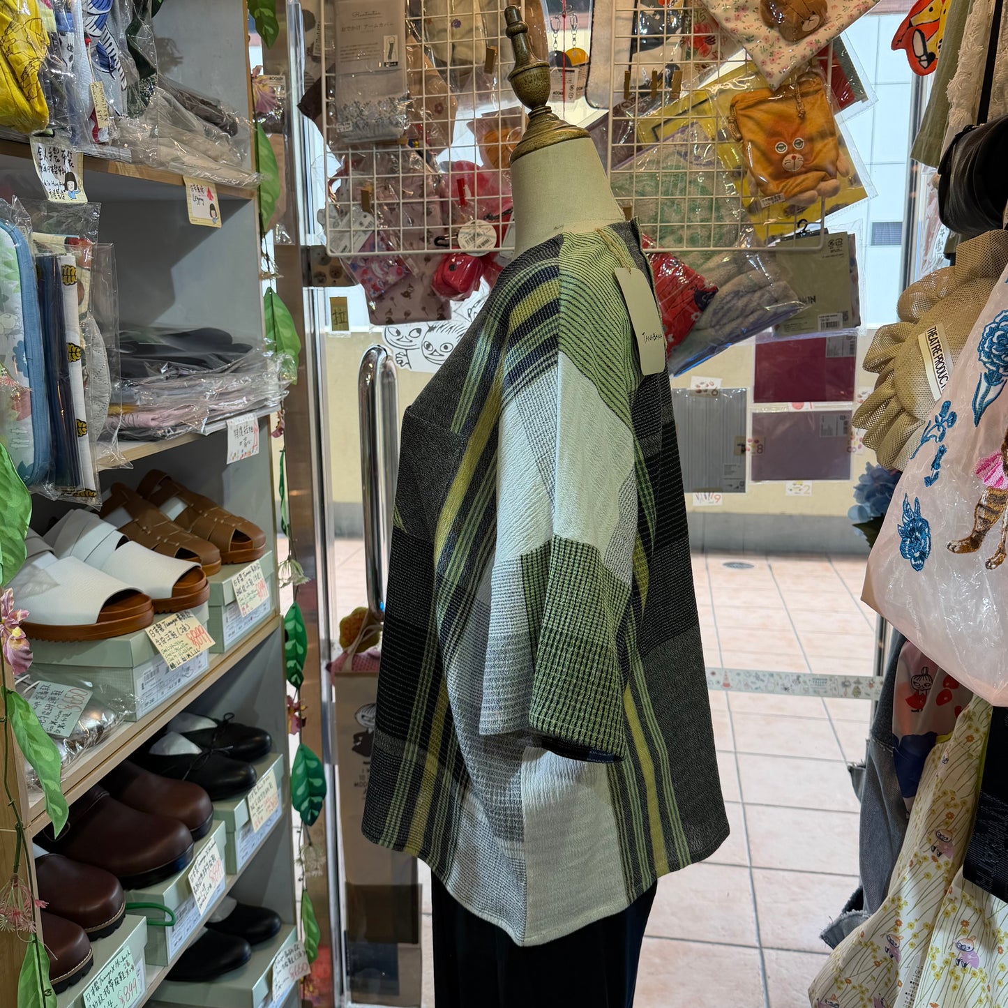 TANABANA Green Patchwork Blouse, made in India