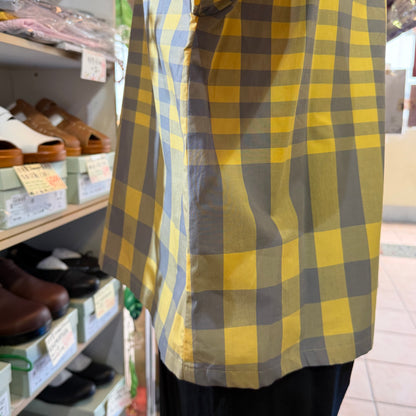 Vent d Ouest Yellow Checked 2 Way Blouse, made in Japan