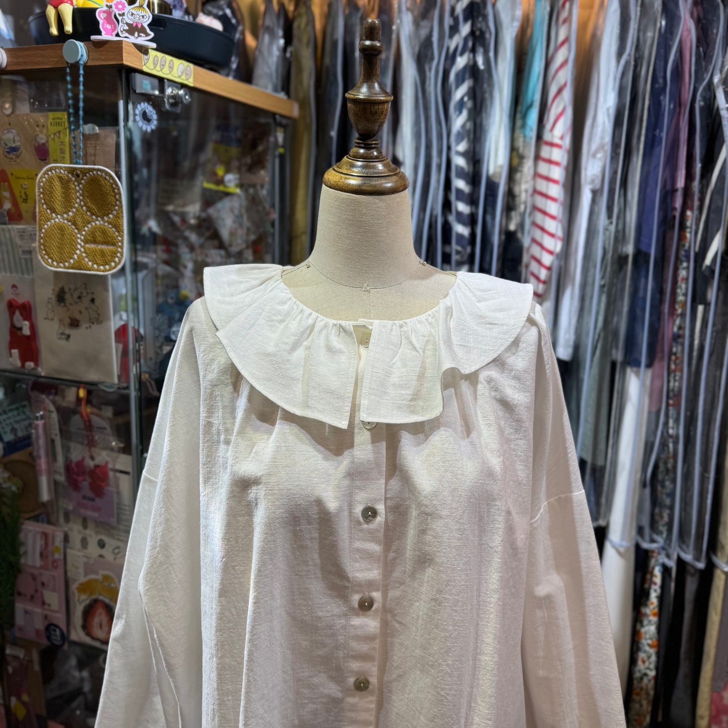 Sloe White Frill Collar Shirt