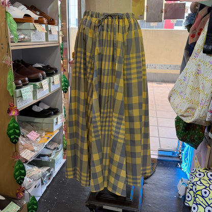 Vent d Ouest Checked Yellow Skirt, made in Japan