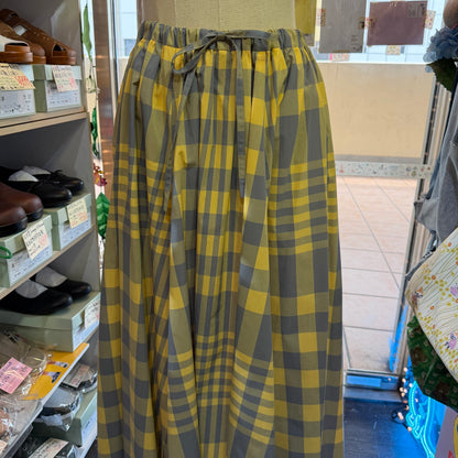 Vent d Ouest Checked Yellow Skirt, made in Japan