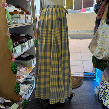 Vent d Ouest Checked Yellow Skirt, made in Japan