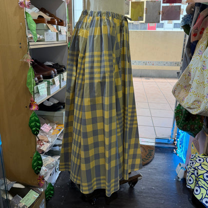 Vent d Ouest Checked Yellow Skirt, made in Japan