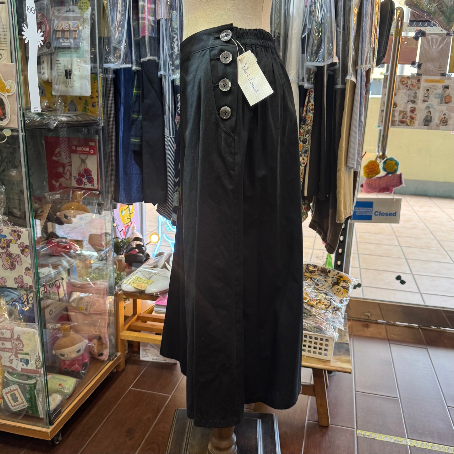 Vent d Ouest Black Wide-leg Pants, made in Japan