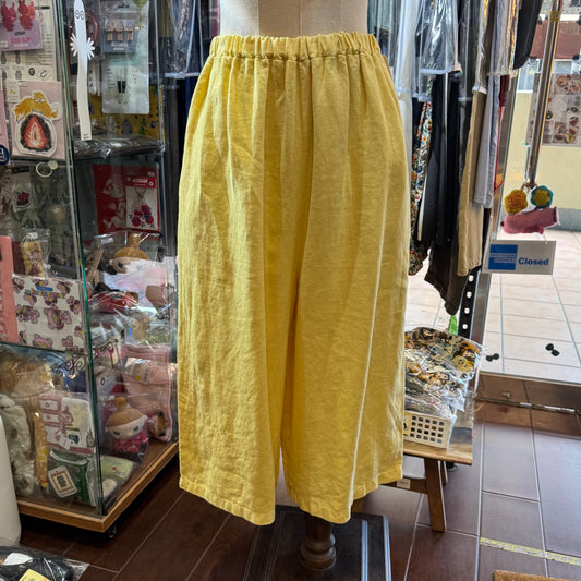 Laiterie Linen Yellow Pants, made in Japan