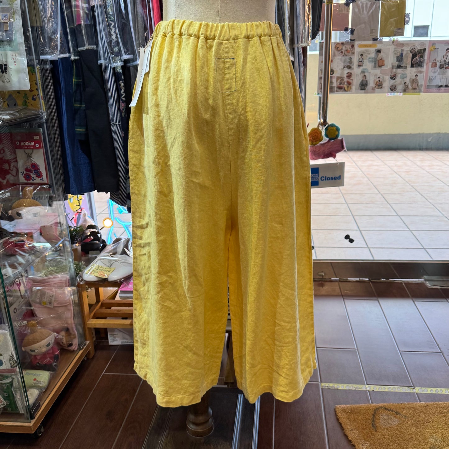 Laiterie Linen Yellow Pants, made in Japan