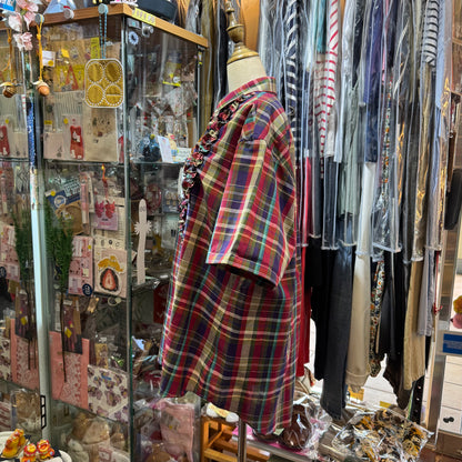 Drowse and yet… Red Checked Shirt, made in Japan