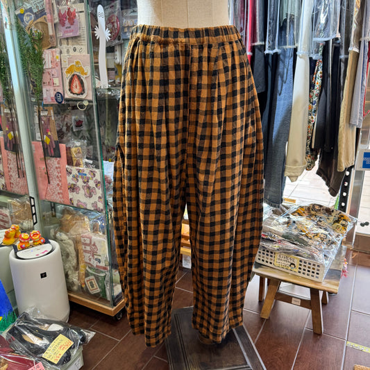 Estroislose Brown Checked Pants, made in Japan