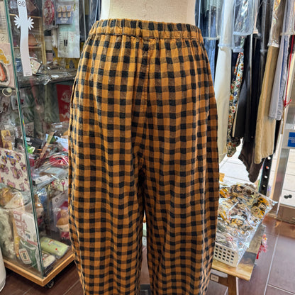 Estroislose Brown Checked Pants, made in Japan