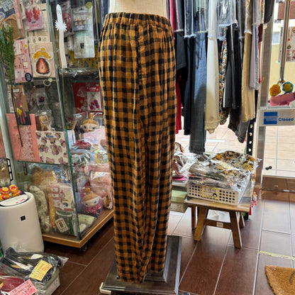 Estroislose Brown Checked Pants, made in Japan