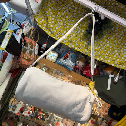 Sale- Ampersand Ivory Leather Bag, made in Japan