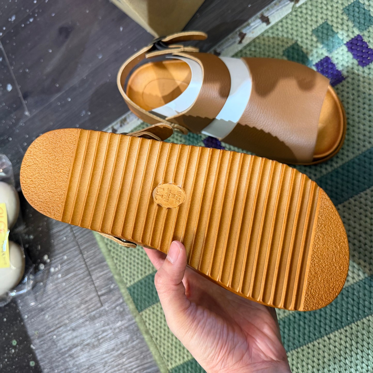 Tumugu X Hcubuch  Leather Sandals, 2 Colors, 2 Styles; fraktur & welle, made in Japan
