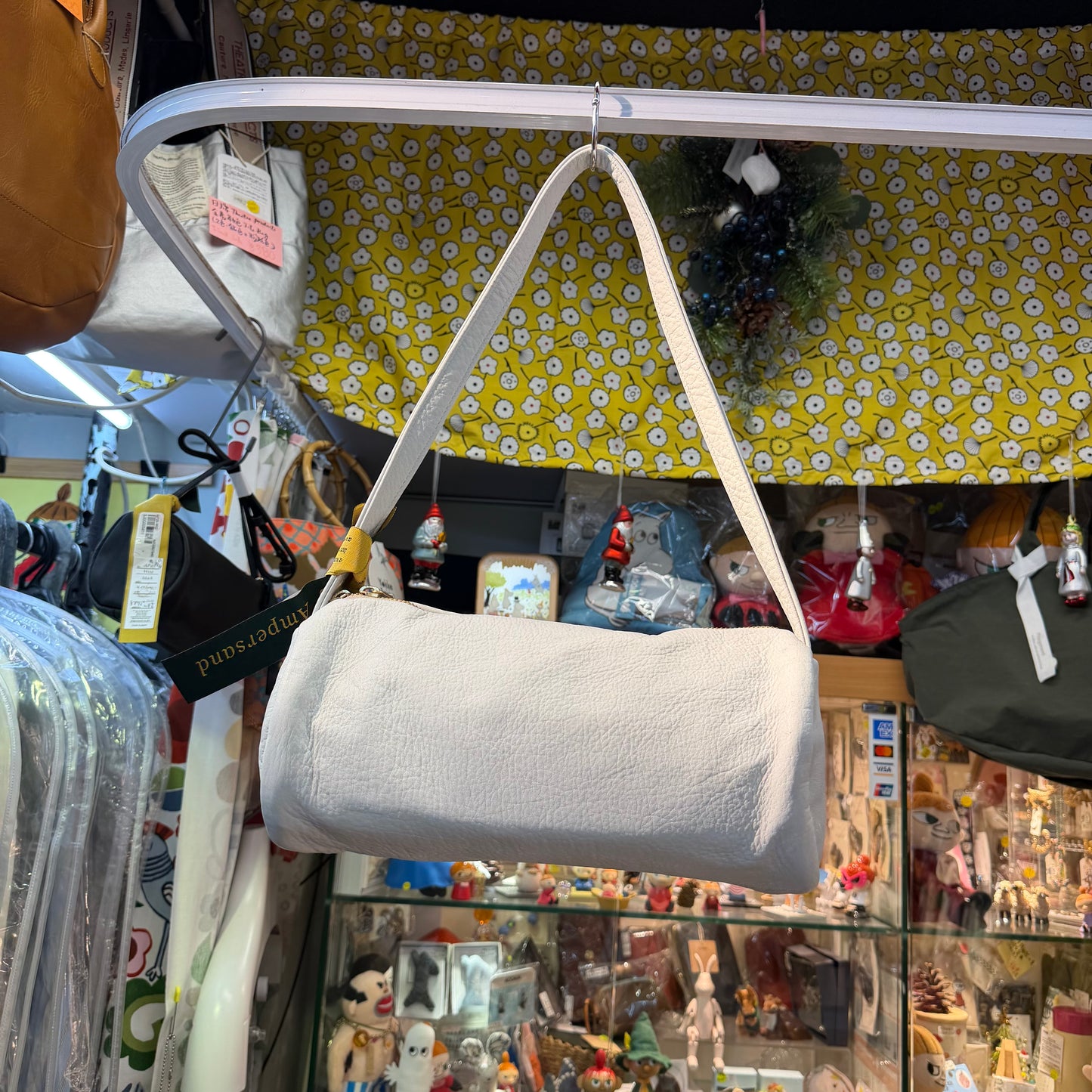 Sale- Ampersand Ivory Leather Bag, made in Japan