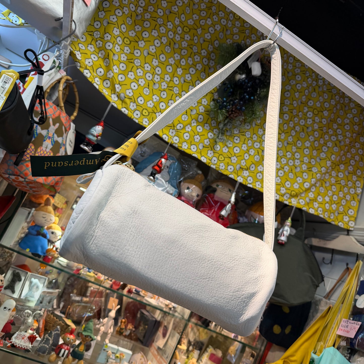 Sale- Ampersand Ivory Leather Bag, made in Japan