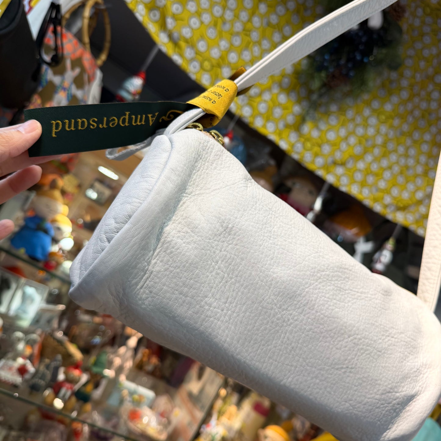 Sale- Ampersand Ivory Leather Bag, made in Japan