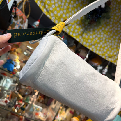 Sale- Ampersand Ivory Leather Bag, made in Japan