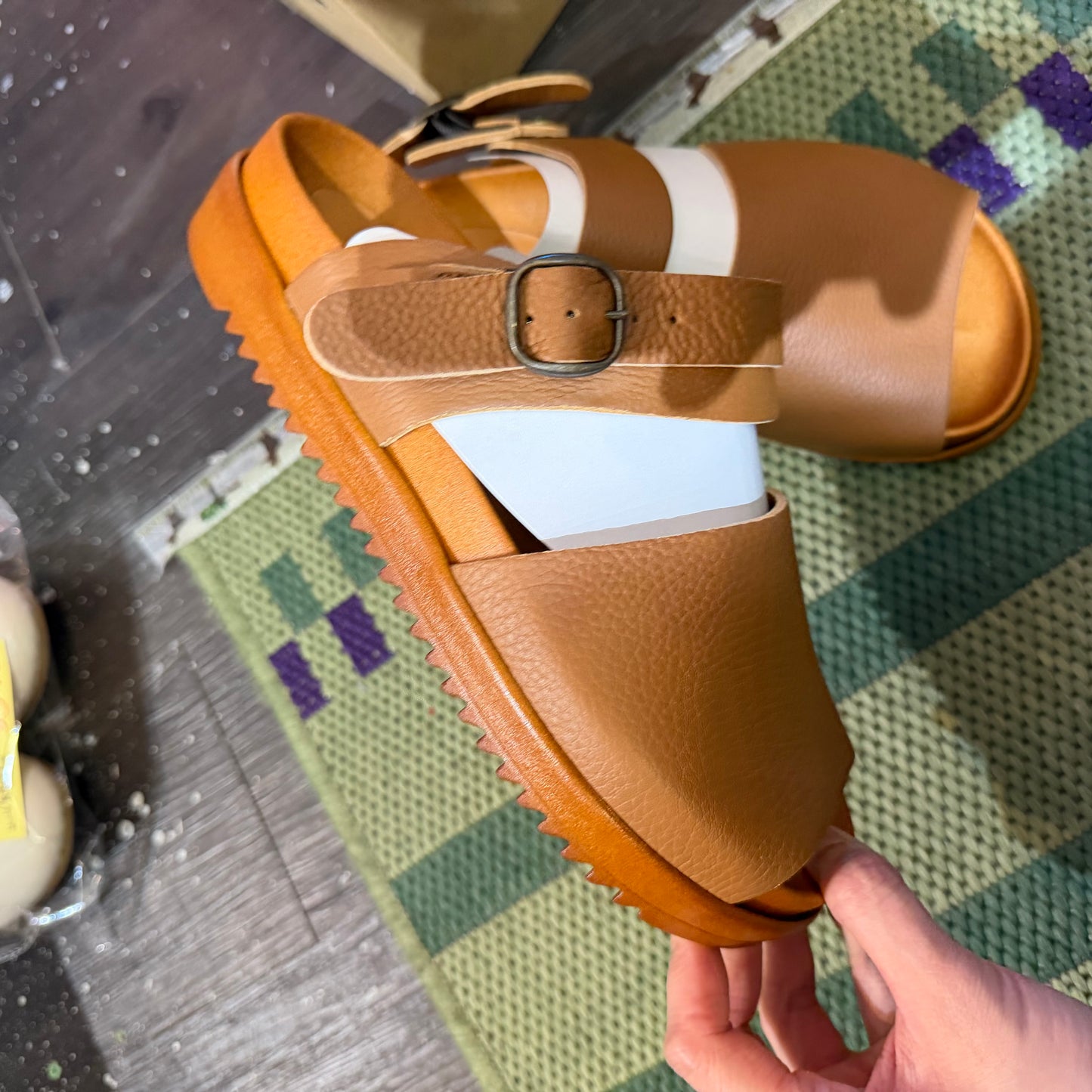 Tumugu X Hcubuch  Leather Sandals, 2 Colors, 2 Styles; fraktur & welle, made in Japan