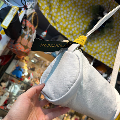 Sale- Ampersand Ivory Leather Bag, made in Japan
